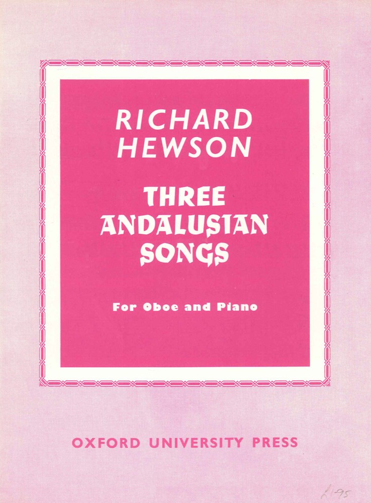 Hewson Three Andalusian Songs Oboe Sheet Music Songbook