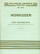 Honegger Trois Contrepoints No 1 (prelude) Oboe Sheet Music Songbook
