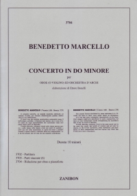 Marcello Concerto C Minor Oboe Sheet Music Songbook