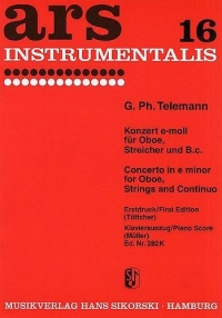 Telemann Concerto Emin Oboe & Pf Sheet Music Songbook