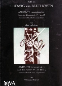 Beethoven Andante (concerto F) Hess Oboe Sheet Music Songbook