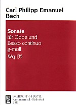Bach Cpe Sonata Gmin Wq135 Oboe Sheet Music Songbook