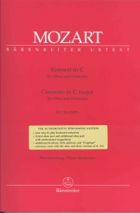 Mozart Concerto K314 C Urtext Oboe Sheet Music Songbook