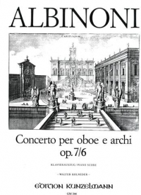 Albinoni Concerto Dmaj Op 7 No 6 Oboe & Piano Sheet Music Songbook