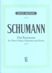 Schumann Romances (3) Op94 Oboe (vn)/pf Sheet Music Songbook