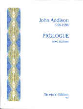 Addison Prologue Oboe & Pf Sheet Music Songbook