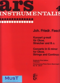 Fasch Concerto Gmin Oboe & Pf Sheet Music Songbook