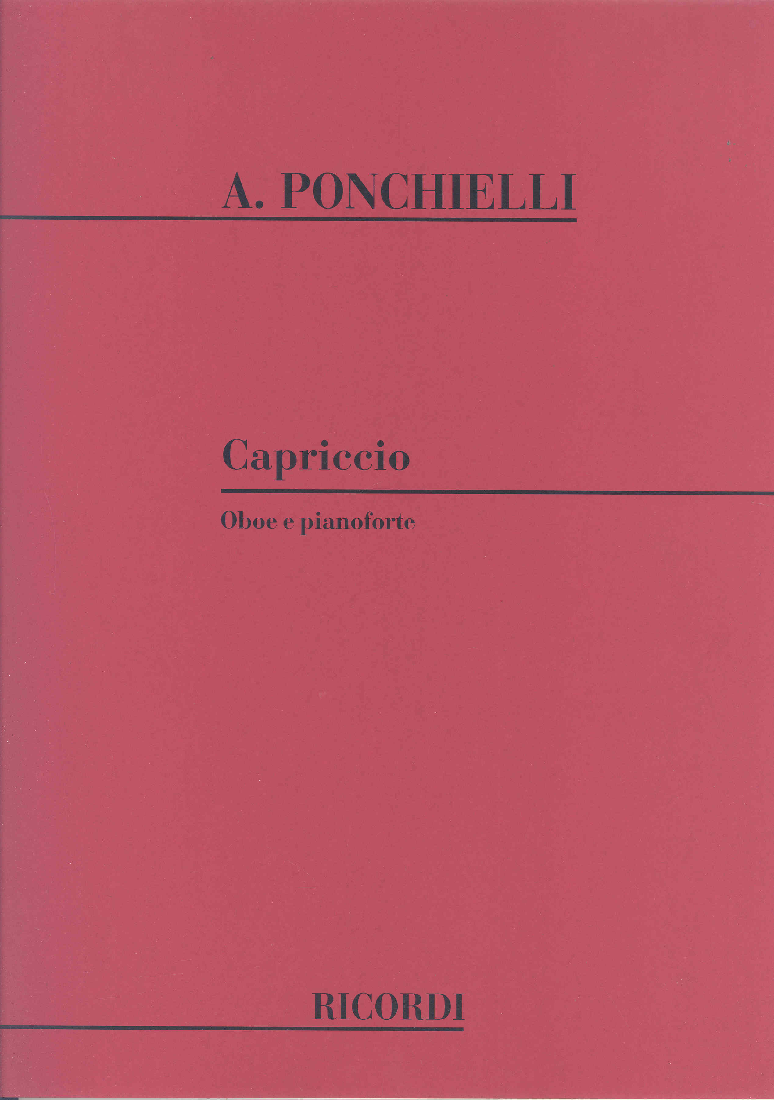 Ponchielli Capriccio Oboe & Pf Sheet Music Songbook
