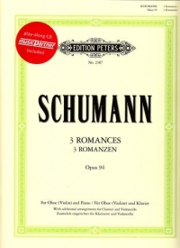 Schumann 3 Romances Op94 Oboe & Piano + Cd Sheet Music Songbook