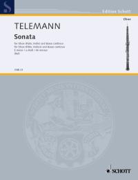 Telemann Sonata Emin Oboe/bc Sheet Music Songbook
