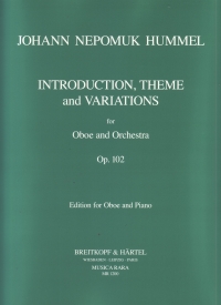Hummel Introduction Theme & Variations Oboe & Pf Sheet Music Songbook
