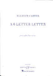 Carter 6 Letter Letter For Cor Anglais Solo Sheet Music Songbook