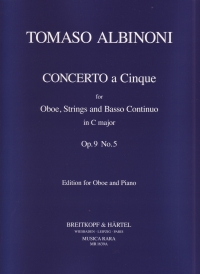 Albinoni Concerto Op9 No 5 C Oboe & Pf Sheet Music Songbook