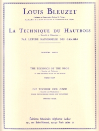 Bleuzet La Technique Du Hautbois Vol 3 Oboe Sheet Music Songbook