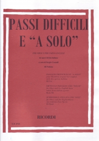 Crozzolii Passi Difficili Vol 3 Oboe Sheet Music Songbook