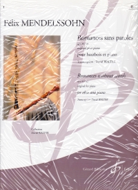 Mendelssohn Romances Sans Paroles Vol6 Op85 Oboe/p Sheet Music Songbook