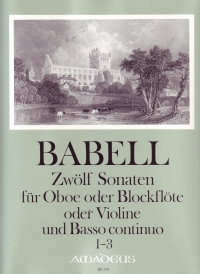 Babell 12 Sonatas 1-3 Vol 1 Oboe (recorder/vln) Bc Sheet Music Songbook