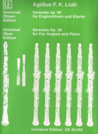 Lickl Serenata Op 58 Cor Anglais & Piano Sheet Music Songbook