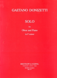Donizetti Solo For Oboe & Piano Sheet Music Songbook