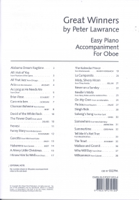 Great Winners Lawrance Oboe Piano Accompaniments Sheet Music Songbook