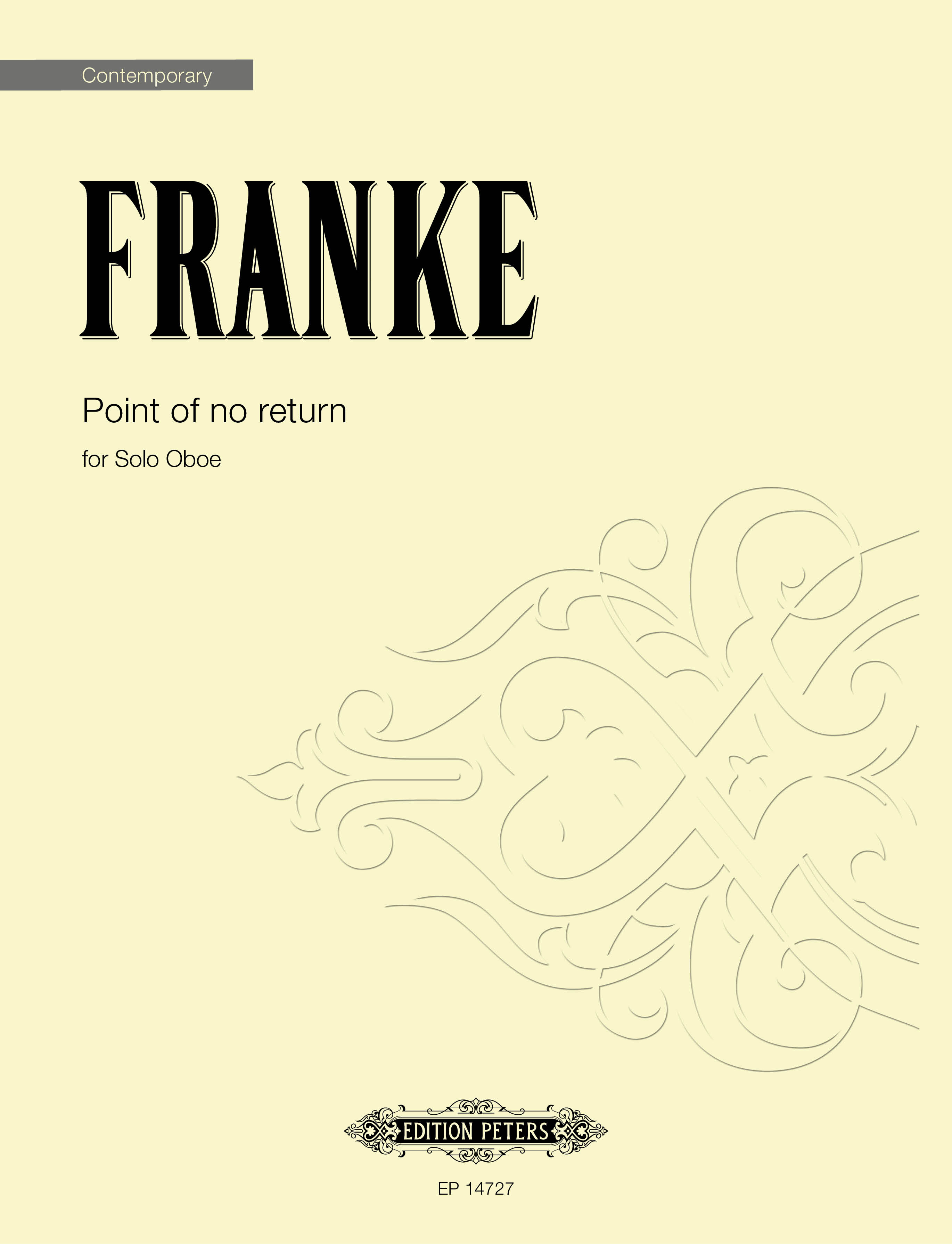 Franke Point Of No Return Solo Oboe Sheet Music Songbook