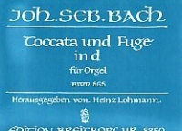 Bach Toccata & Fugue Dmin Organ Sheet Music Songbook