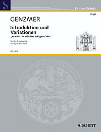 Genzmer Introduction & Variation Organ (4 Hands) Sheet Music Songbook