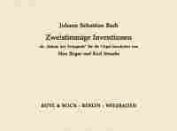 Bach Inventions (2 Part) Organ Sheet Music Songbook