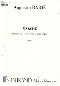 Barie 3 Pieces Op7/1 Marche Organ Sheet Music Songbook