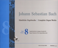 Bach Complete Organ Works 8 Organ Chorales Leipzig Sheet Music Songbook