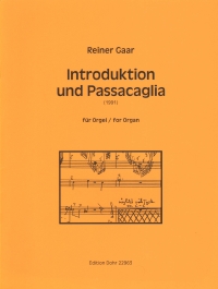 Gaar Introducktion Und Passacaglia Organ Sheet Music Songbook