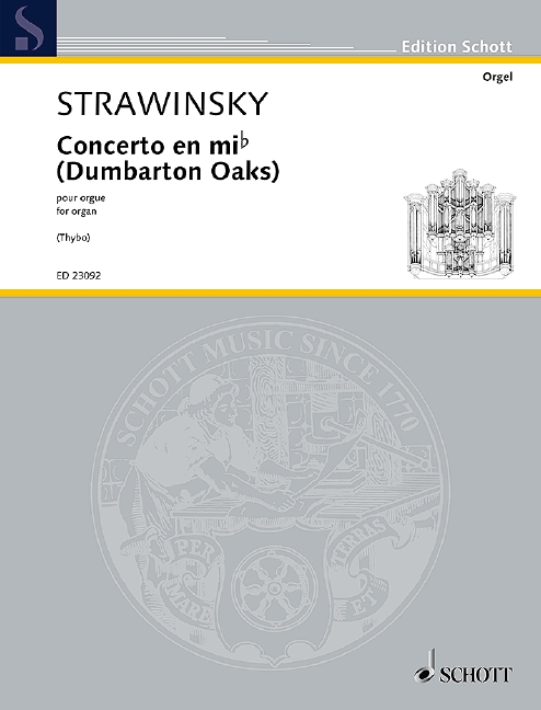 Stravinsky Concerto In Eb Dumbarton Oaks Organ Sheet Music Songbook