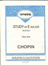 Chopin Study Op10 No 3 E (tristesse) Piano Sheet Music Songbook