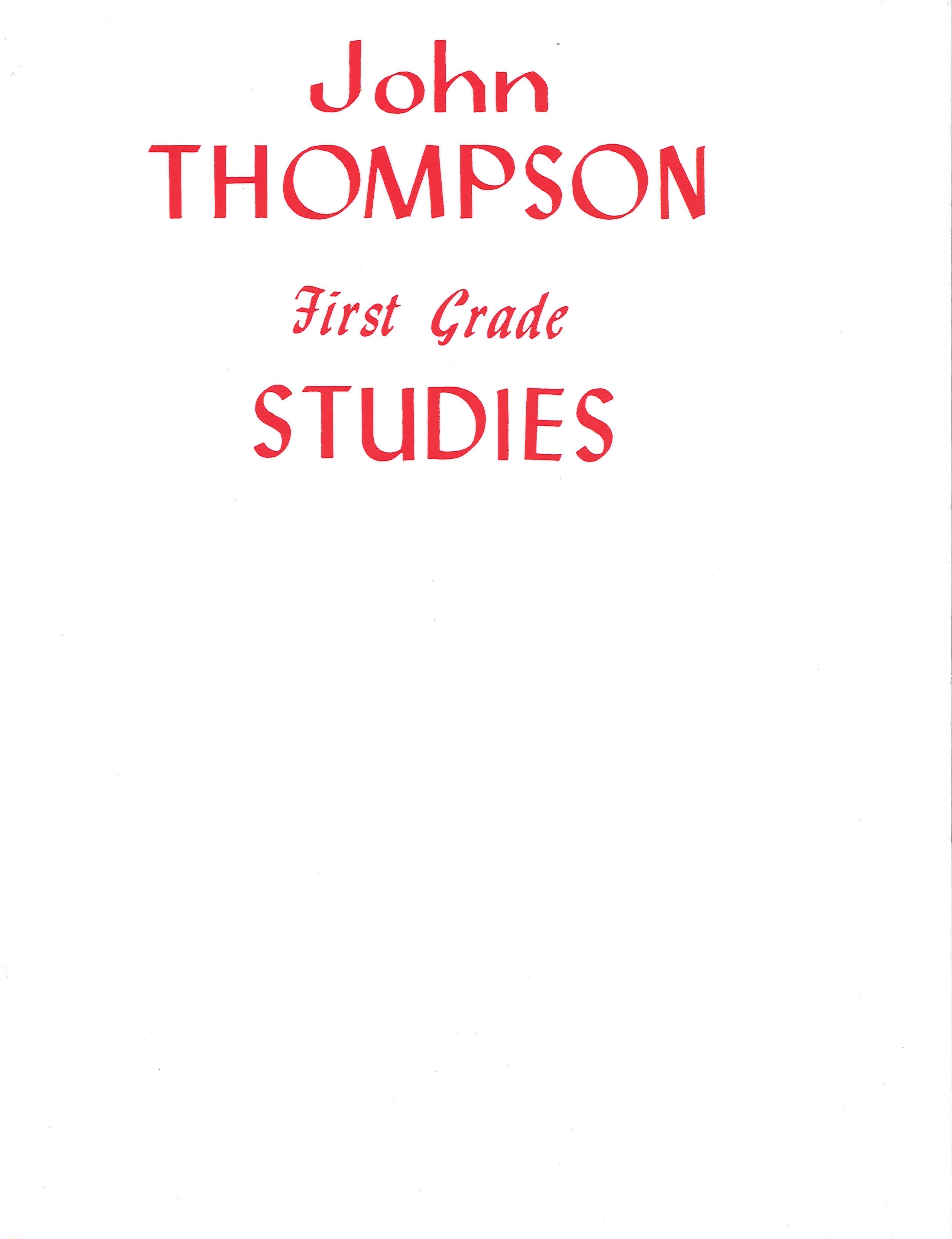 Thompson First Grade Studies Piano Sheet Music Songbook