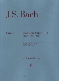Bach English Suites 1-3 Piano With Fingering Sheet Music Songbook