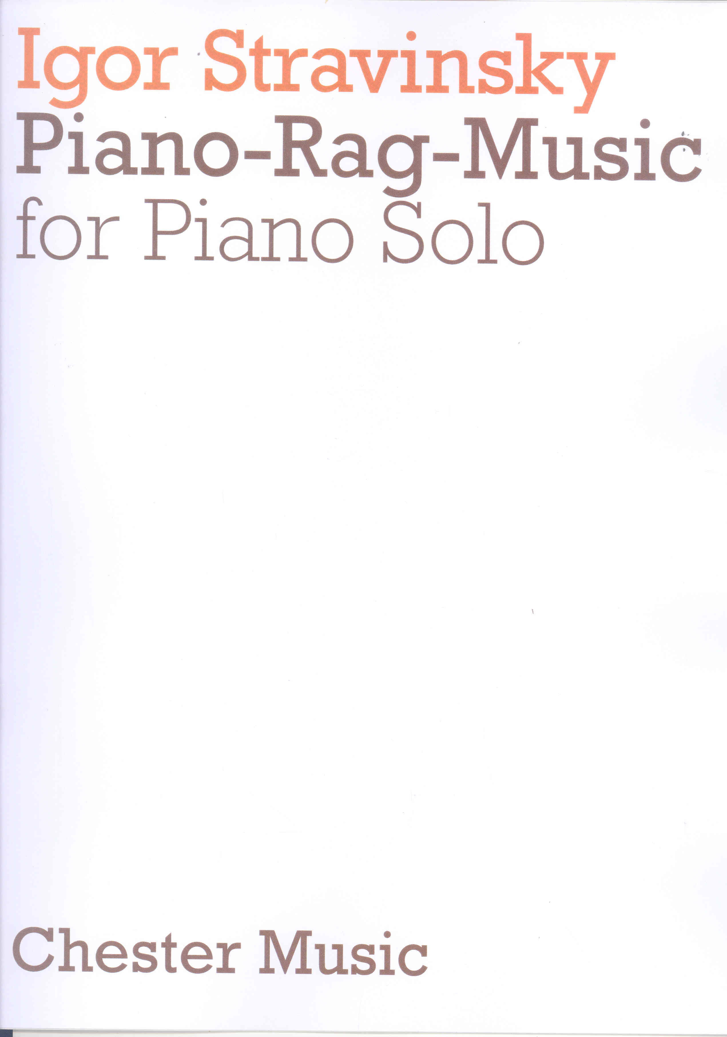 Stravinsky Piano Rag Music Piano Sheet Music Songbook