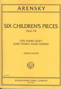 Arensky Childrens Pieces (6) Op34 Piano Duet Sheet Music Songbook
