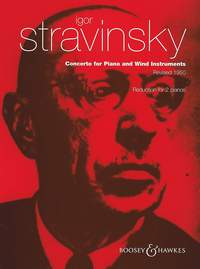 Stravinsky Concerto Piano & Wind Instruments 2 Pno Sheet Music Songbook