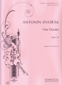 Dvorak Duets (4) Op38 Piano Duet Sheet Music Songbook
