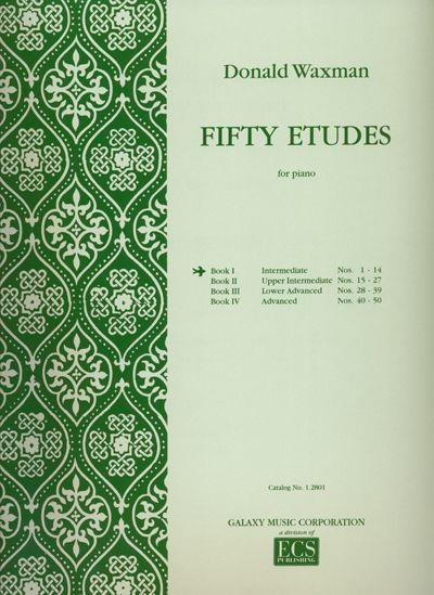 Waxman 50 Etudes Book 1 Intermediate Piano Sheet Music Songbook