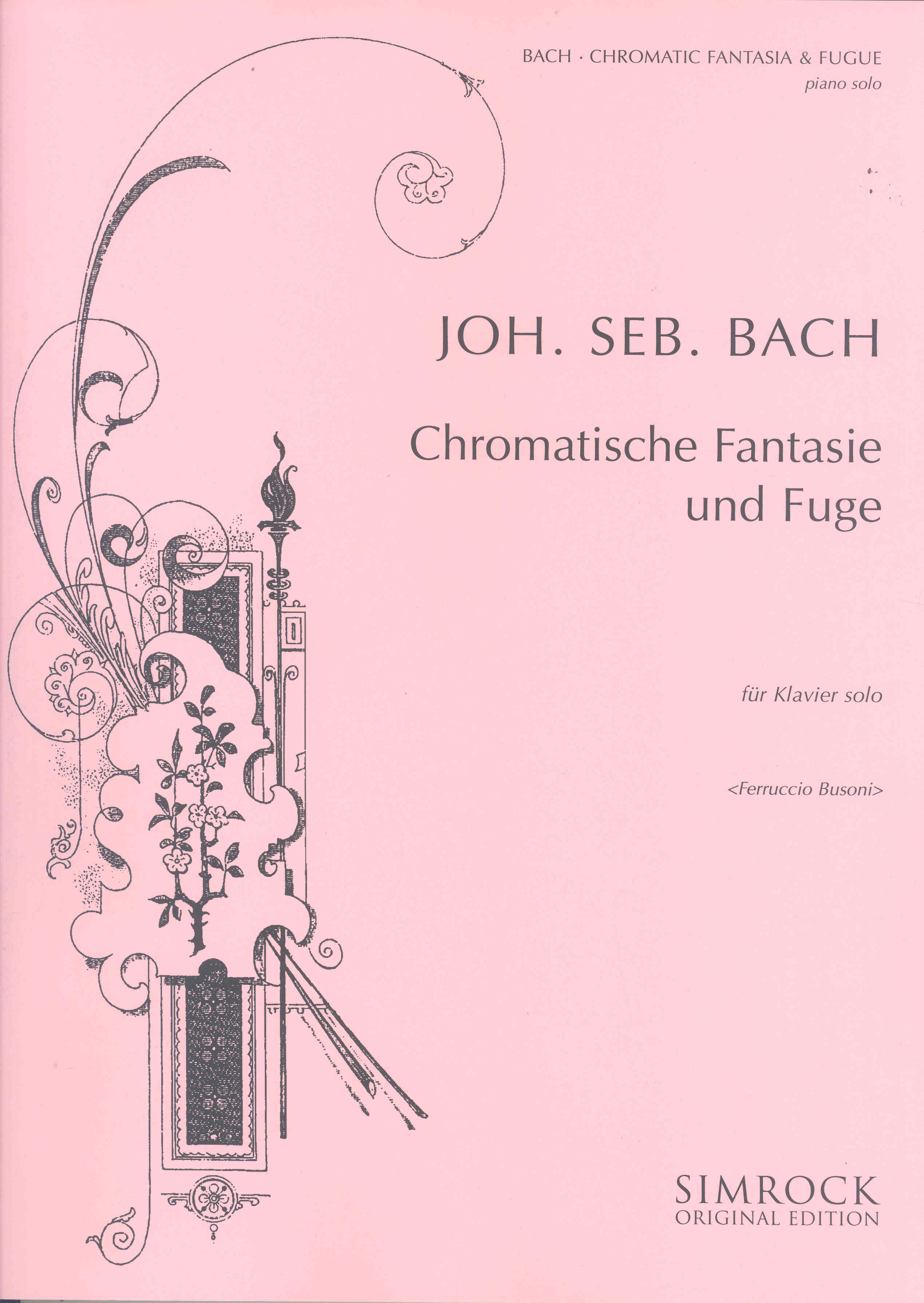 Bach Chromatic Fantasia & Fugue Piano Sheet Music Songbook