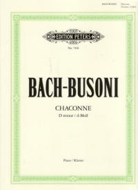 Bach Chaconne D Minor Piano Solo Sheet Music Songbook