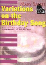 Sallee Variations On The Birthday Song Piano Duet Sheet Music Songbook