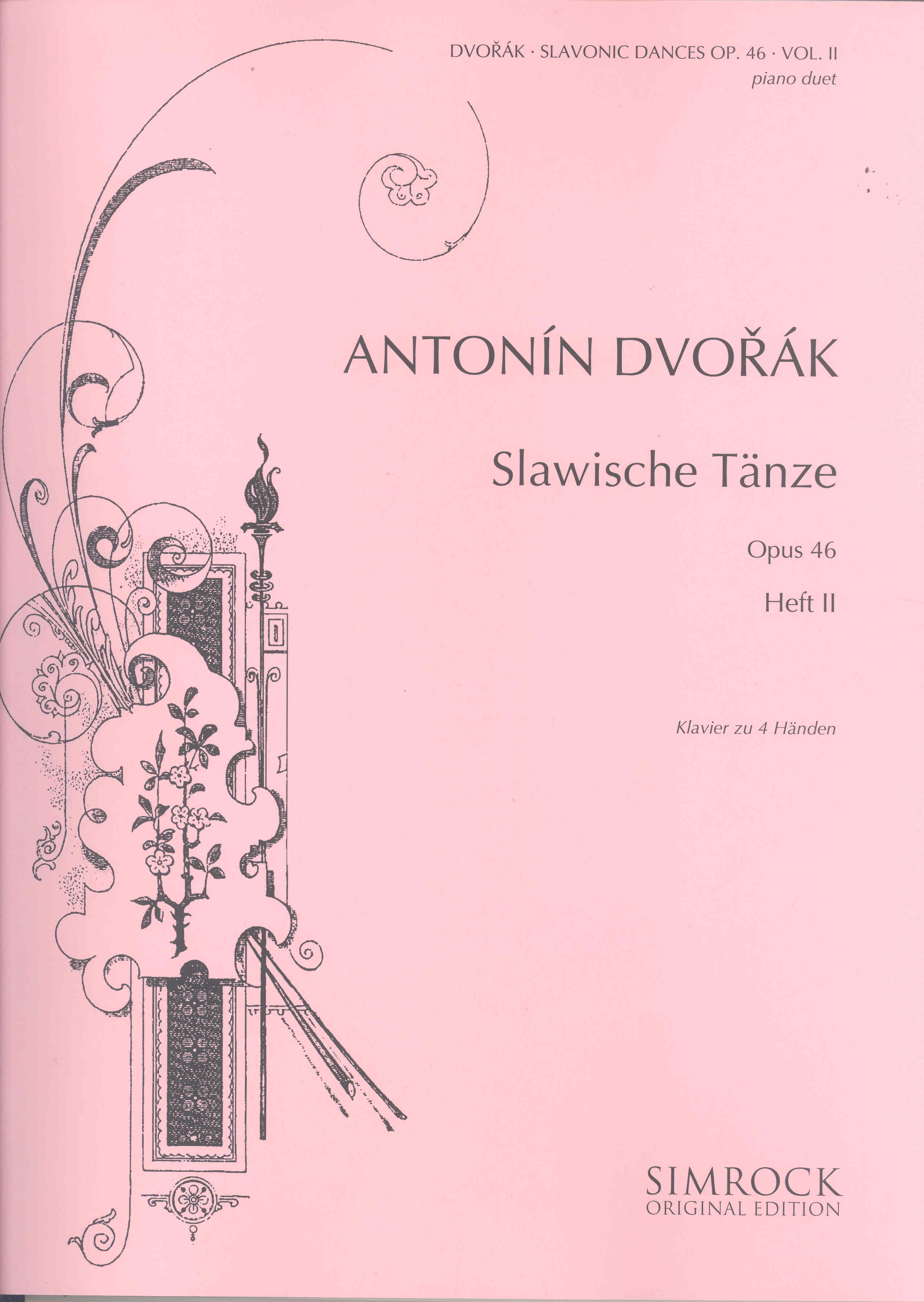 Dvorak Slavonic Dances Op46 Book 2 Piano Duet Sheet Music Songbook
