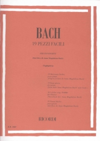 Bach 19 Easy Pieces Piano Solo Sheet Music Songbook