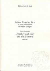 Bach Wachet Auf Arr Kempff Piano Sheet Music Songbook