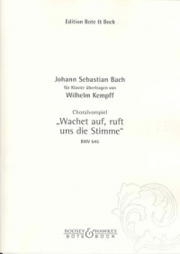 Bach Wachet Auf Arr Kempff Piano Sheet Music Songbook