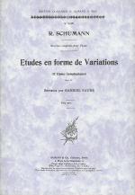 Schumann Etudes En Forme De Variations Op13 Faure Sheet Music Songbook