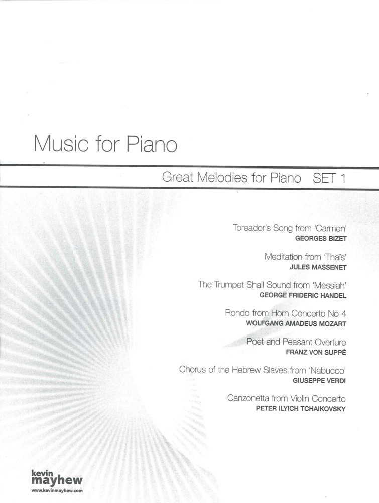 Music For Piano Great Melodies For Piano Set 1 Sheet Music Songbook