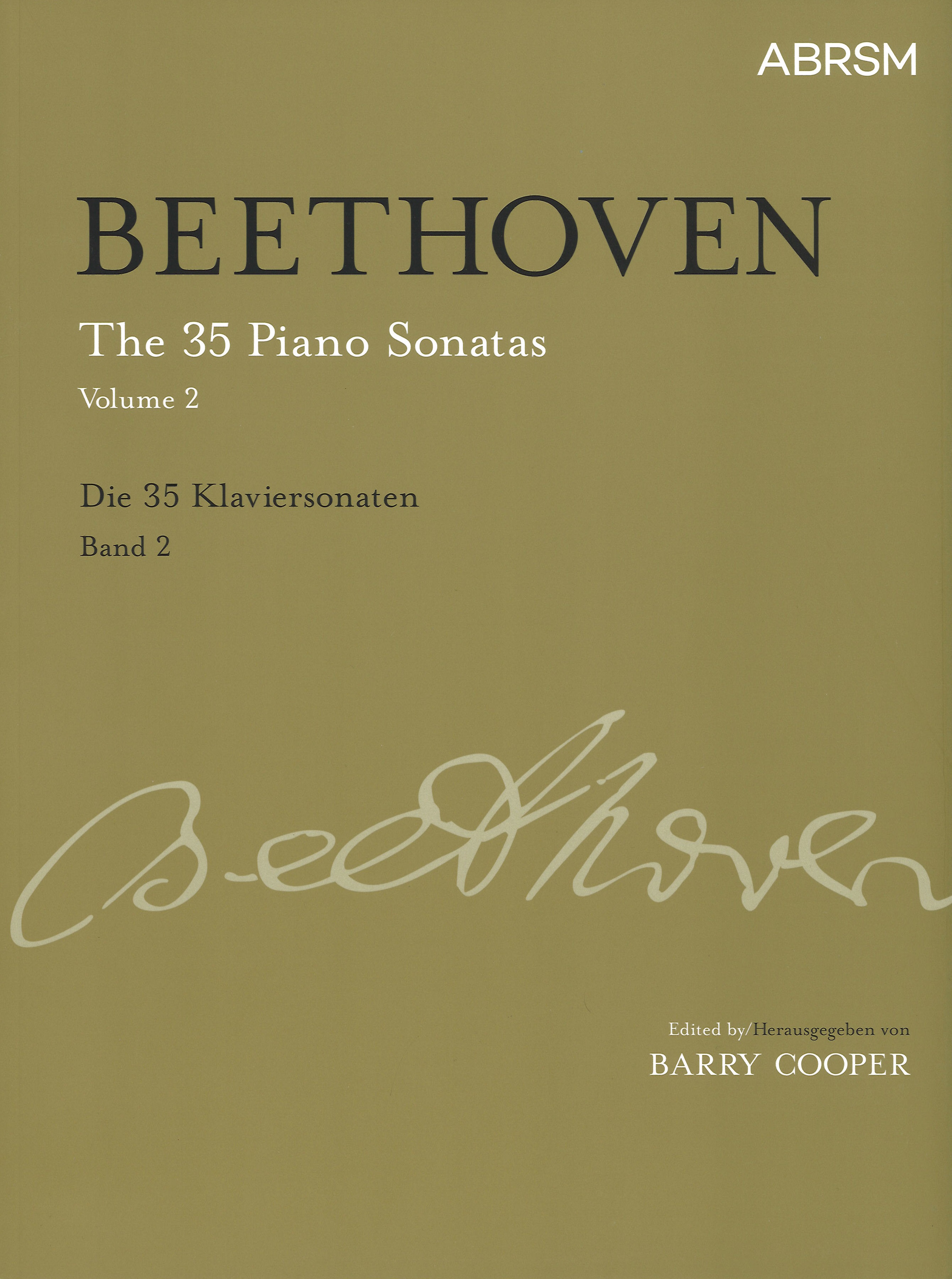 Beethoven Piano Sonatas (35) Vol 2 Cooper Sheet Music Songbook